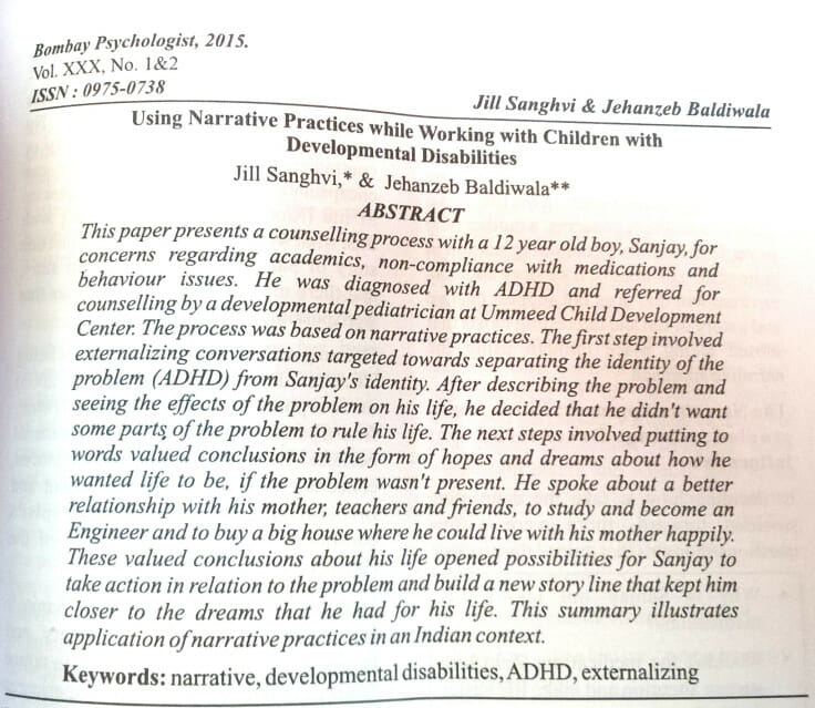 Using Narrative Practices while working with children with developmental disabilites